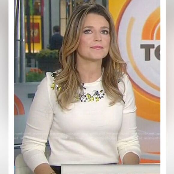 NWT ALTUZARRA Hermione Embroidered Merino Wool Sweater, Off-White XS - Picture 15 of 15